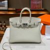 Luxury Handmade  leather handbag, 25CM long White