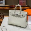 Luxury Handmade  leather handbag, 25CM long White