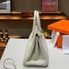 Luxury Handmade  leather handbag, 25CM long White