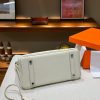 Luxury Handmade  leather handbag, 25CM long White