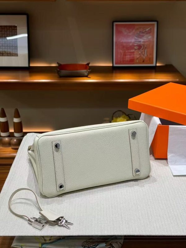 2025-005- (5)W Luxury Handmade leather handbag, 25CM long White