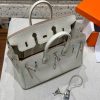 Luxury Handmade  leather handbag, 25CM long White