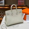 Luxury Handmade  leather handbag, 25CM long White