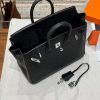 Luxury Handmade  leather handbag, 25CM long Black