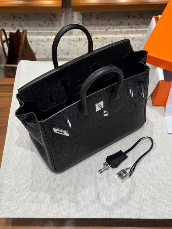Luxury Handmade  leather handbag, 25CM long Black