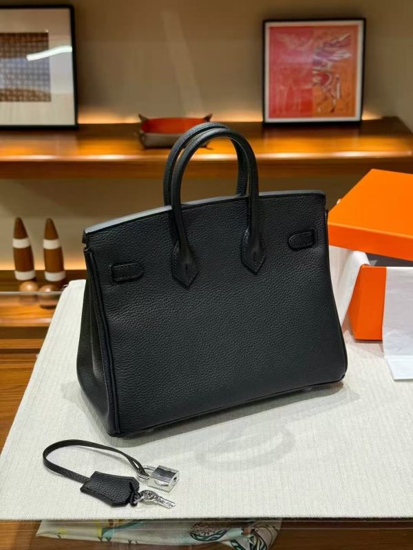 Luxury Handmade  leather handbag, 25CM long Black