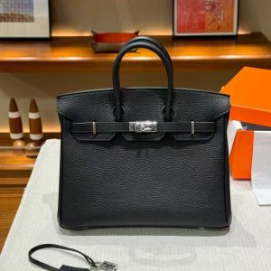 Luxury Handmade  leather handbag, 25CM long Black