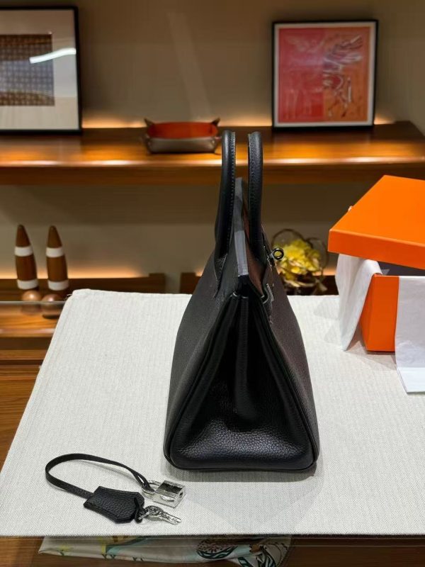 Luxury Handmade  leather handbag, 25CM long Black