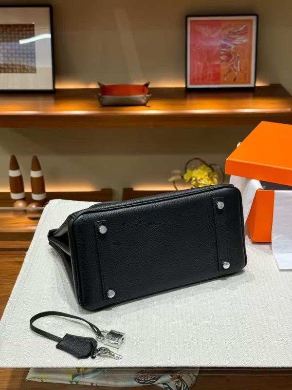 Luxury Handmade  leather handbag, 25CM long Black