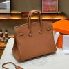 Luxury Handmade  leather handbag, 25CM long Brown