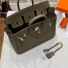 Luxury Handmade  leather handbag, 25CM long Gray