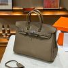 Luxury Handmade  leather handbag, 25CM long Gray