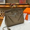 Luxury Handmade  leather handbag, 25CM long Gray