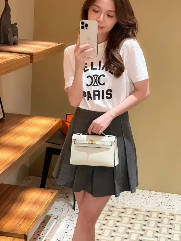White Gold Handmade grainy leather bag