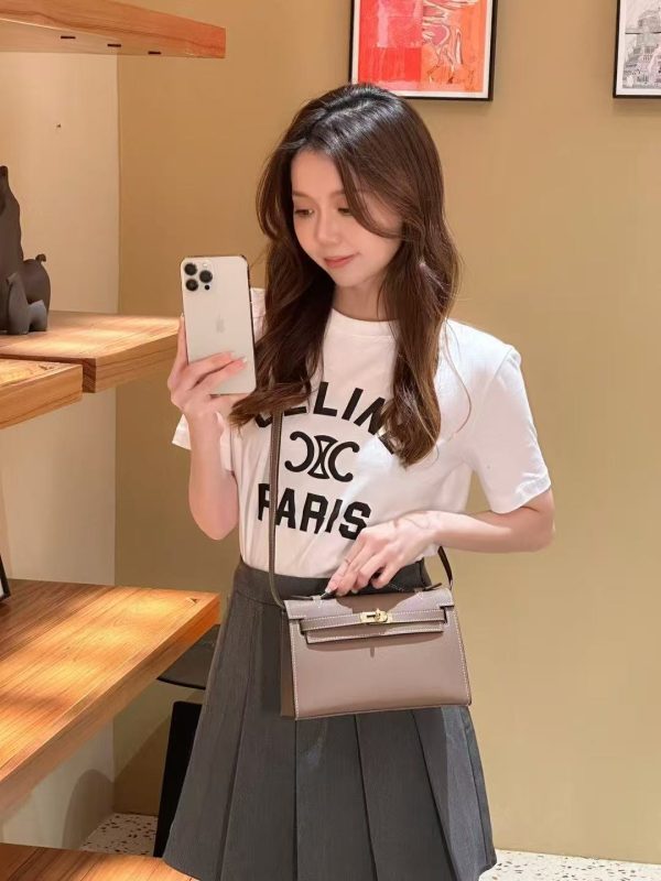 Grey Gold Handmade grainy leather bag