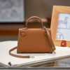 Brown Gold Handcrafted palmprint leather bag