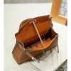 Brown Gold Handcrafted palmprint leather bag