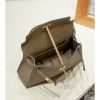 Grey Gold Handcrafted palmprint leather bag