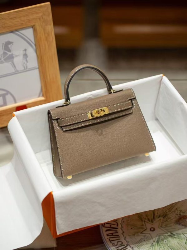 2025-014GY (4) Grey Gold Handcrafted palmprint leather bag