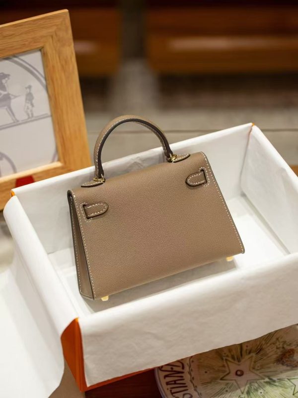 2025-014GY (5) Grey Gold Handcrafted palmprint leather bag