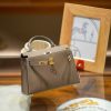 Grey Gold Handcrafted palmprint leather bag