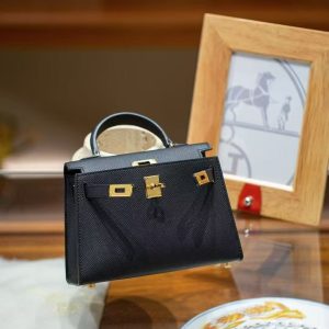 Black Gold Handcrafted palmprint leather bag