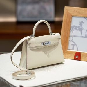 White  Gold Handcrafted palmprint leather bag