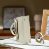 White  Gold Handcrafted palmprint leather bag