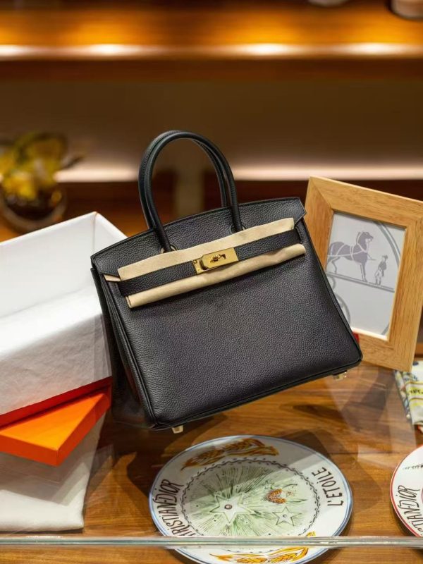 2025-017-BK (1) Luxury Handmade leather handbag, 30CM long black