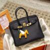 Luxury Handmade  leather handbag, 30CM long  black