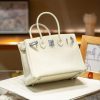 Luxury Handmade  leather handbag, 30CM long white