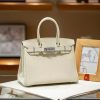 Luxury Handmade  leather handbag, 30CM long white