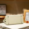 Luxury Handmade  leather handbag, 30CM long white