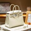 Luxury Handmade  leather handbag, 30CM long white