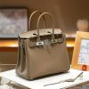 Luxury Handmade  leather handbag, 30CM long Gray