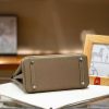 Luxury Handmade  leather handbag, 30CM long Gray
