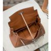 Luxury Handmade  leather handbg-28CM-Silver Brown
