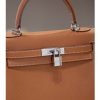 Luxury Handmade  leather handbg-28CM-Silver Brown