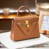 Luxury Handmade leather handbg-28CM-Gold  Brown