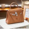 Luxury Handmade  leather handbg-28CM-Silver Brown