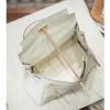 Luxury Handmade leather handbg-28CM-Gold White