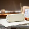 Luxury Handmade leather handbg-28CM-Gold White