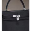 Luxury Handmade handbg-28CM-Silver Black