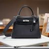 Luxury Handmade handbg-28CM-Silver Black