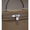 Luxury Handmade leather handbg-28CM-Silver Gray