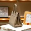 Luxury Handmade leather handbag, 30CM long Grey