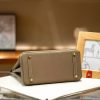 Luxury Handmade leather handbag, 30CM long Grey