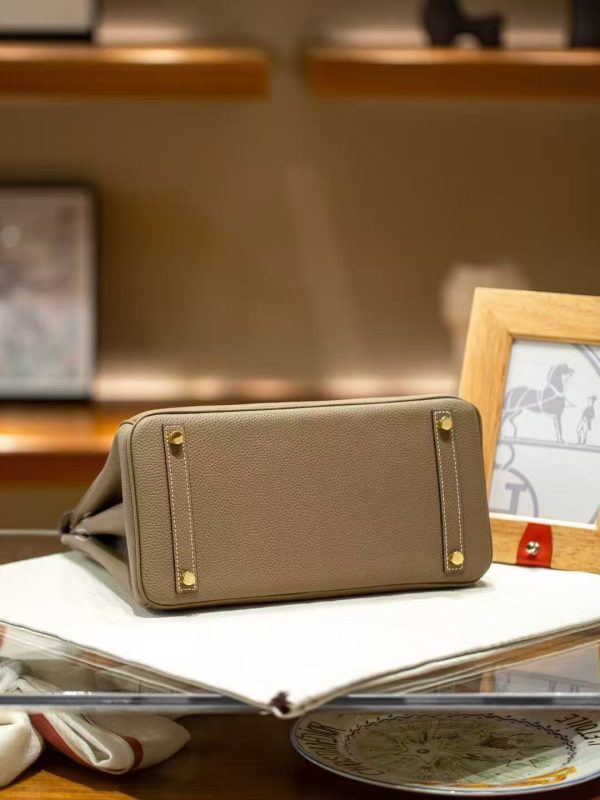 Luxury Handmade leather handbag, 30CM long Grey
