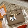 Luxury Handmade leather handbag, 30CM long Grey