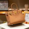 Luxury Handmade leather handbag, 30CM long Brown